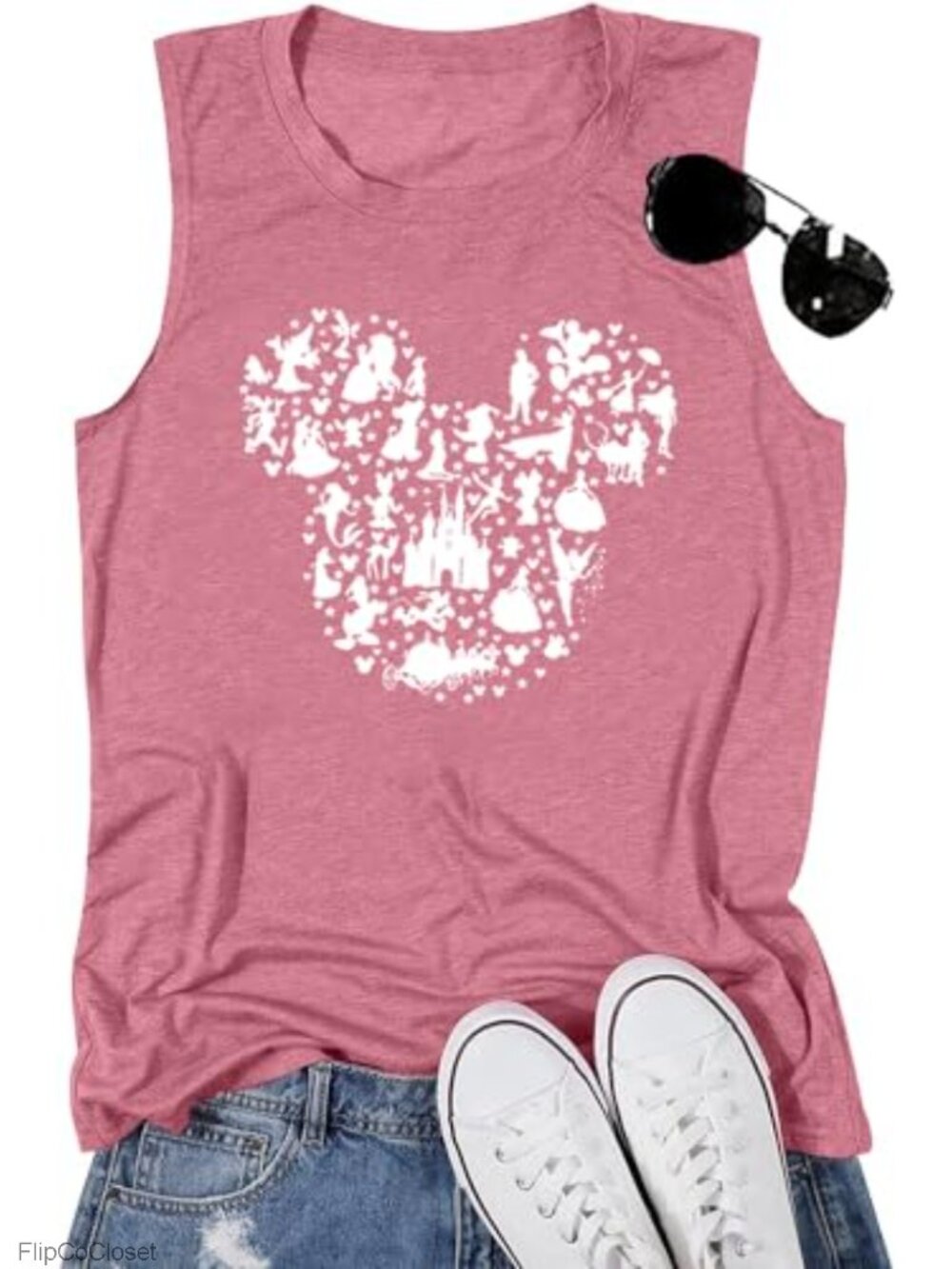 Women's Magic Kingdom Castle Graphic Tank Top Sleeveless Fairy Theme Tee